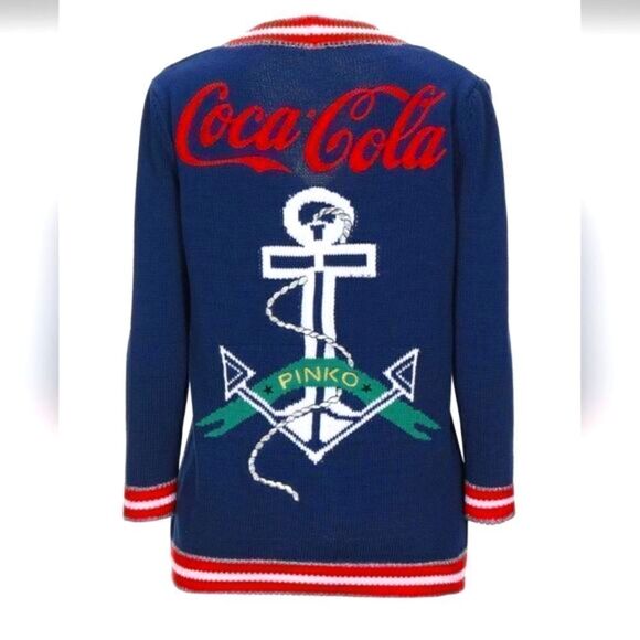PINKO Coca Cola Knit Nautical Cardigan Sweater XS - Picture 1 of 12